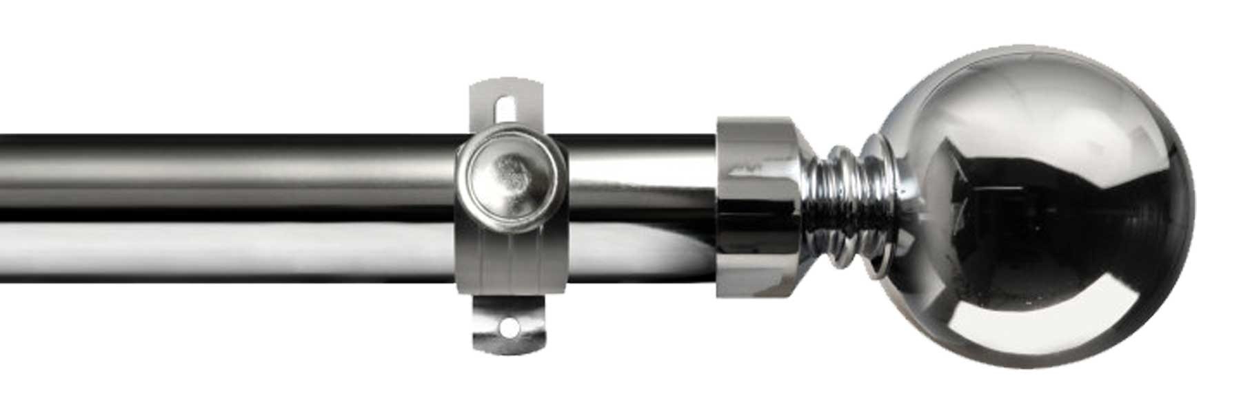 Renaissance Dimensions 28mm Eyelet Pole Options Brkt Polished Silver Ball Finial