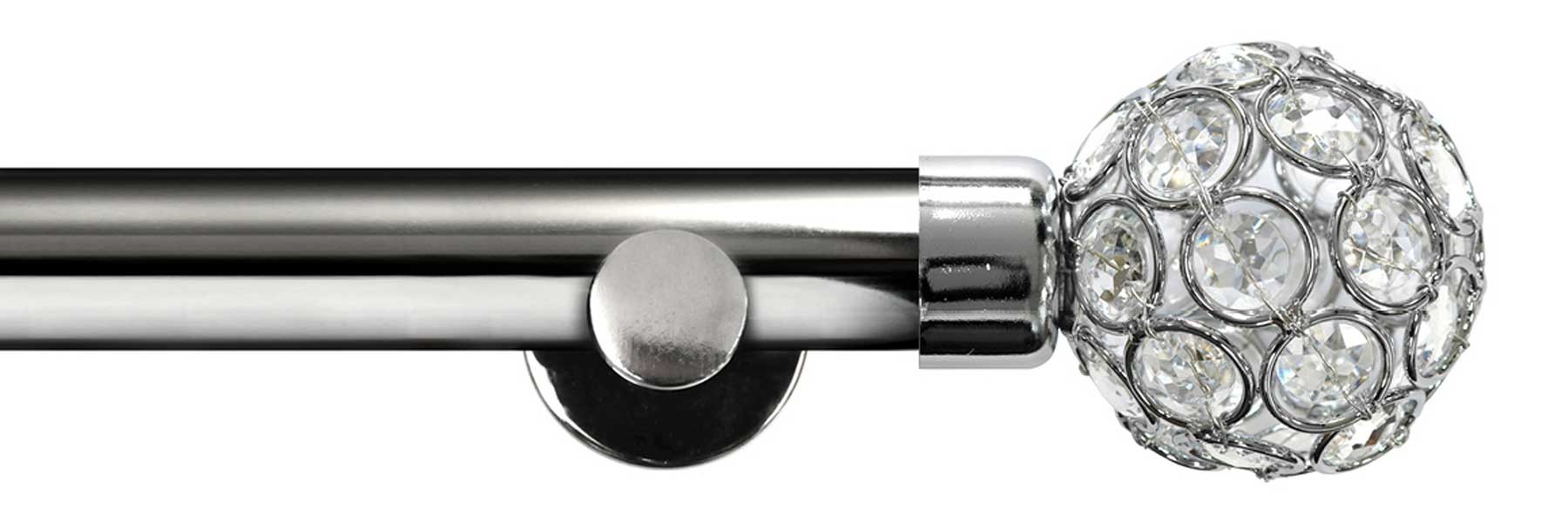 Renaissance Dimensions 28mm Eyelet Pole Contemporary Brkt Polished Silver Crystal Beads