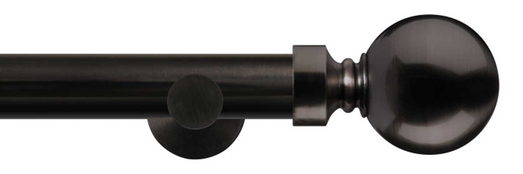 Renaissance Dimensions 28mm Eyelet Pole Contemporary Brkt Black Nickel Ball