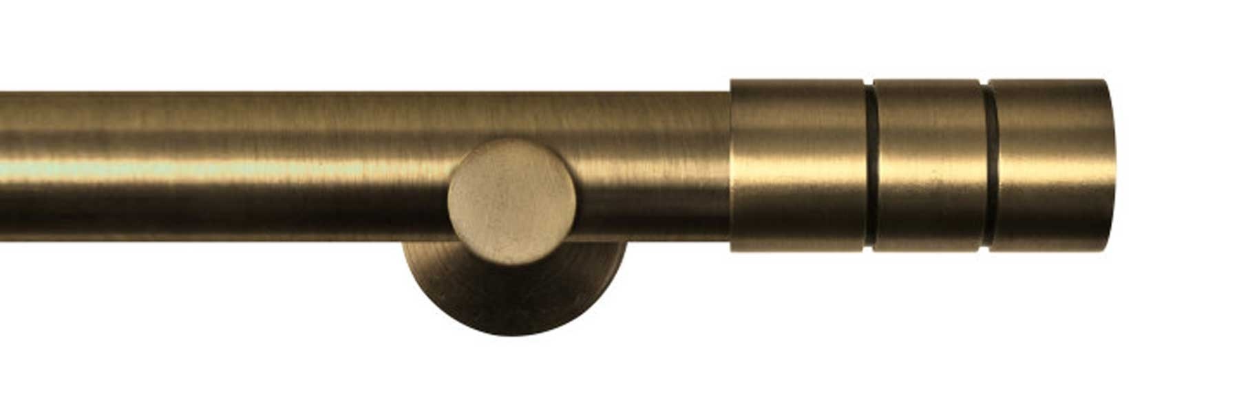 Renaissance Dimensions 28mm Eyelet Pole Contemporary Brkt Antique Brass Cylinder