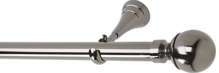 Rolls 28mm Neo Ball Black Nickel Eyelet Curtain Pole