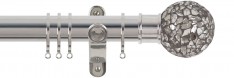 Renaissance 35mm Spectrum Polished Silver Mirror Mosaic Finials