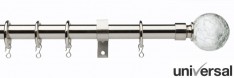Universal 19mm Metals Satin Steel Crackled Glass