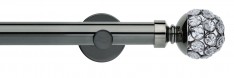 Hallis Neo 28mm Style Crystal Glass Ball Black Nickel Eyelet Cyl Brkt